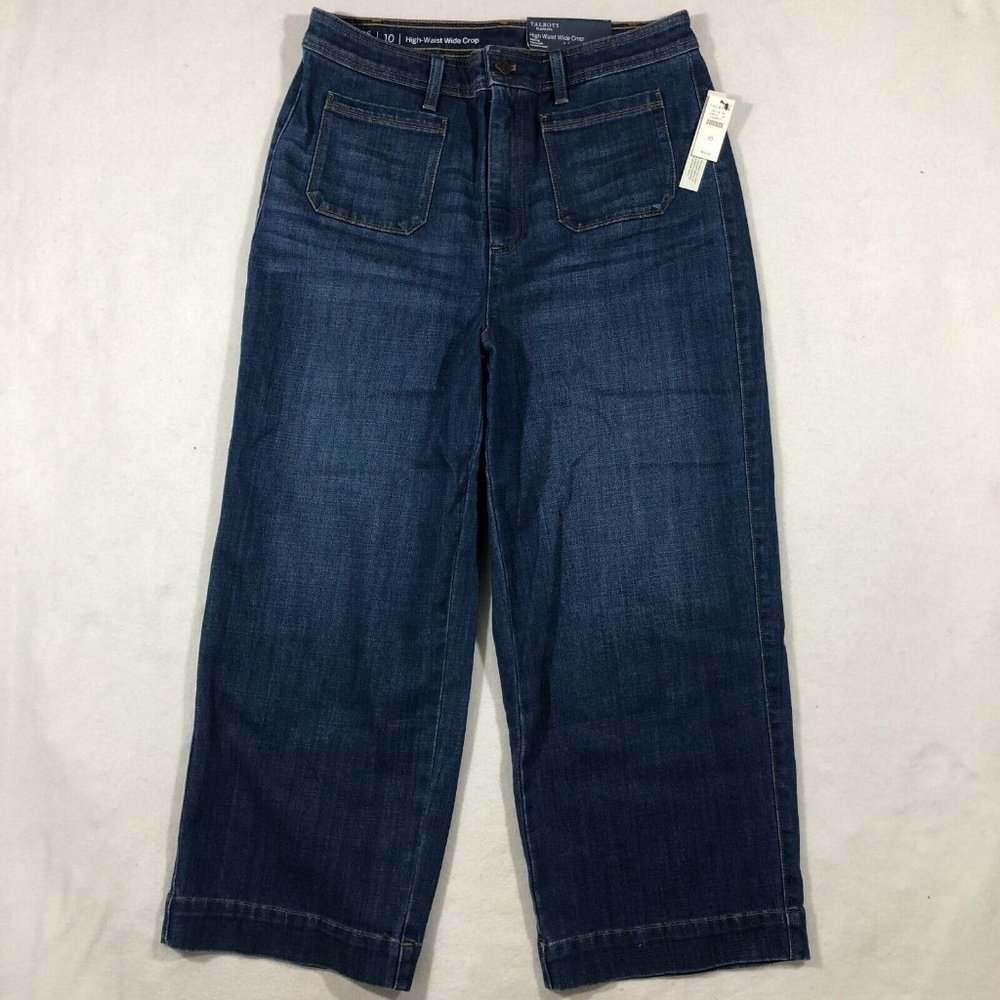 NEW Talbots Womens 10 Flawless High Waist Wide Crop Jeans VN5214 NWT $95